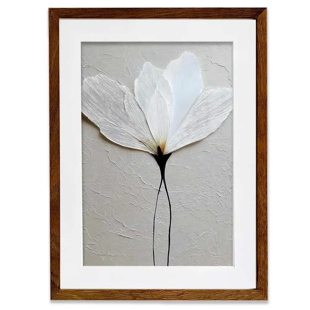 Textured White Flower Framed Art Print Textured White Flower Framed Art Print wall art product LSR Design Studio - Independent
