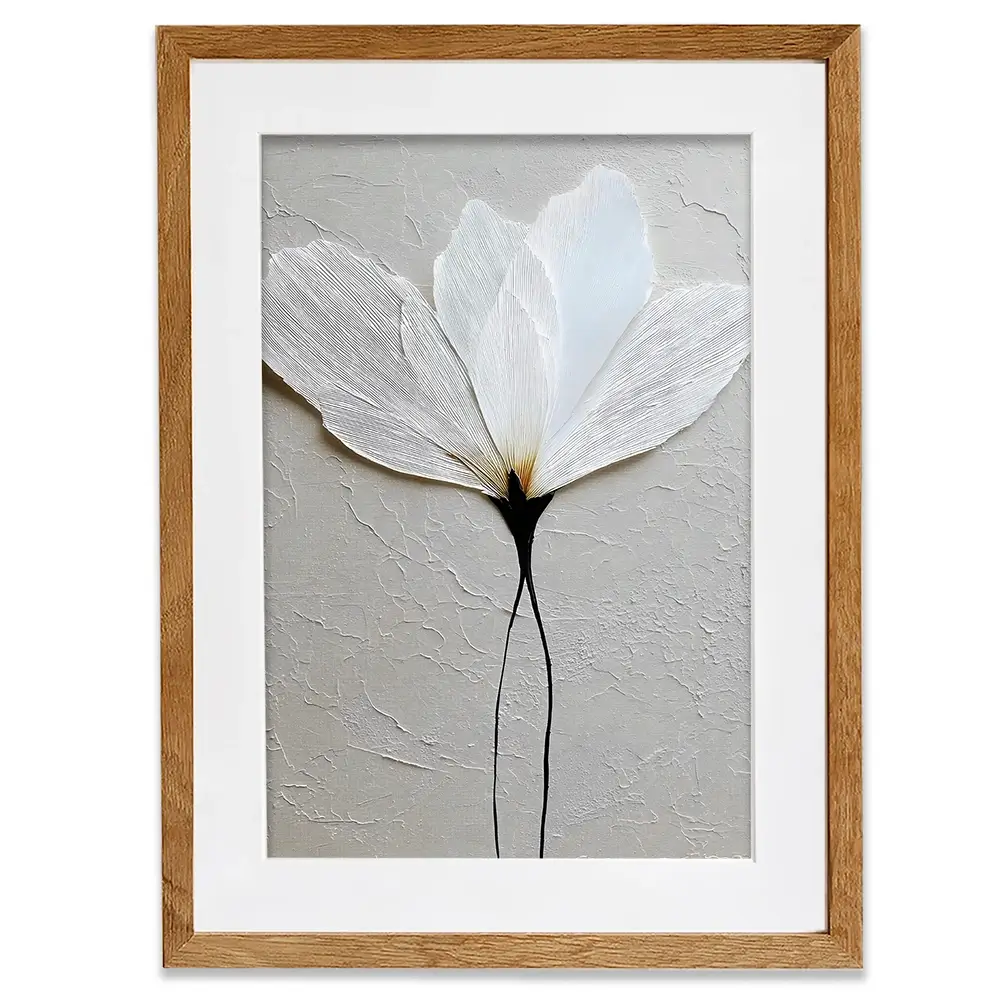 Textured White Flower Framed Art Print Textured White Flower Framed Art Print wall art product LSR Design Studio - Independent