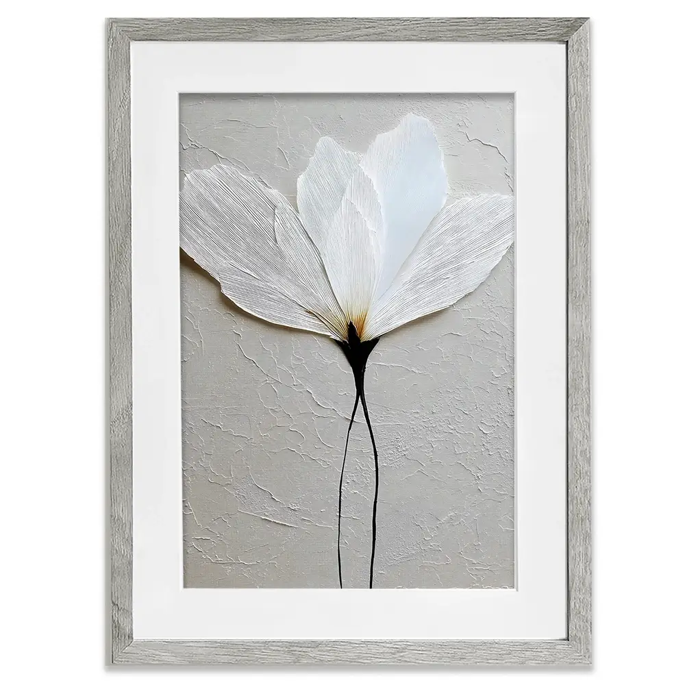 Textured White Flower Framed Art Print Textured White Flower Framed Art Print wall art product LSR Design Studio - Independent
