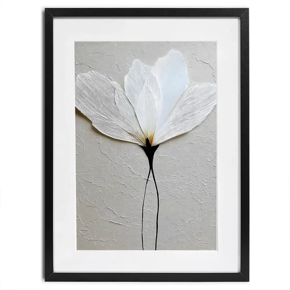 Textured White Flower Framed Art Print Textured White Flower Framed Art Print wall art product LSR Design Studio - Independent