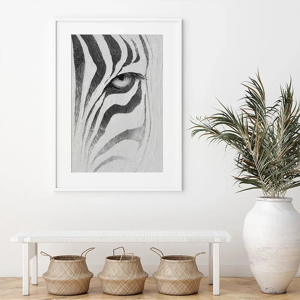 Textured Zebra Framed Art Print Textured Zebra Framed Art Print wall art product LSR Design Studio - Independent