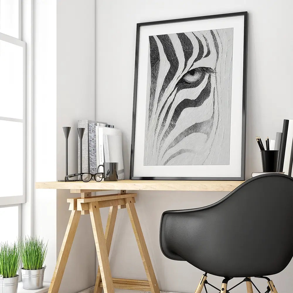 Textured Zebra Framed Art Print Textured Zebra Framed Art Print wall art product LSR Design Studio - Independent