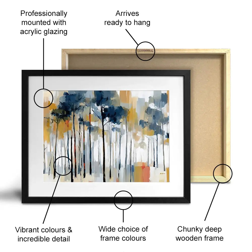 The Abstract Forest Framed Art Print The Abstract Forest Framed Art Print wall art product Leon Devenice