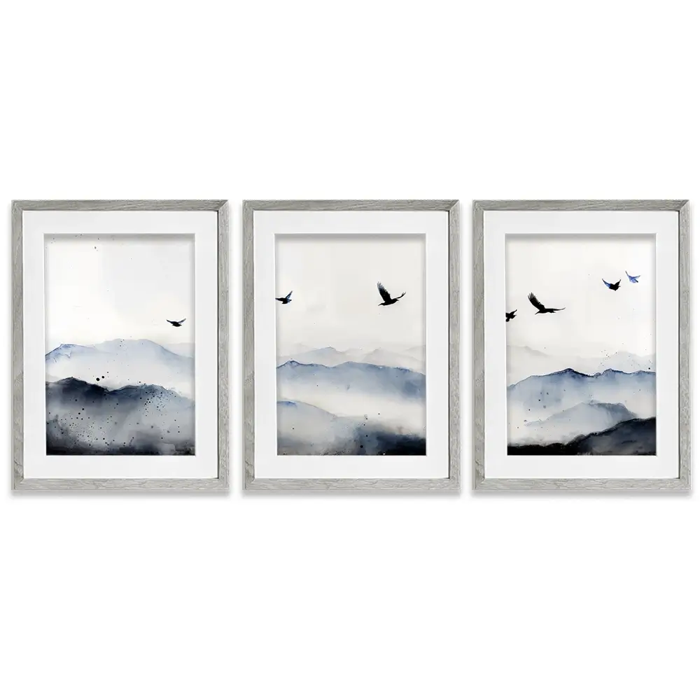 The Birds Framed Art Print Trio The Birds Framed Art Print Trio wall art product IAmHomeStudio
