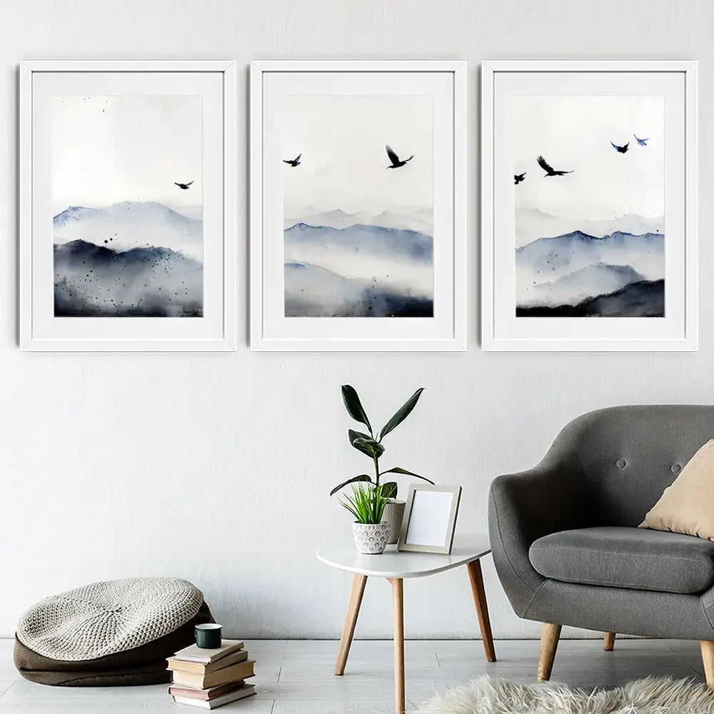 The Birds Framed Art Print Trio The Birds Framed Art Print Trio wall art product IAmHomeStudio