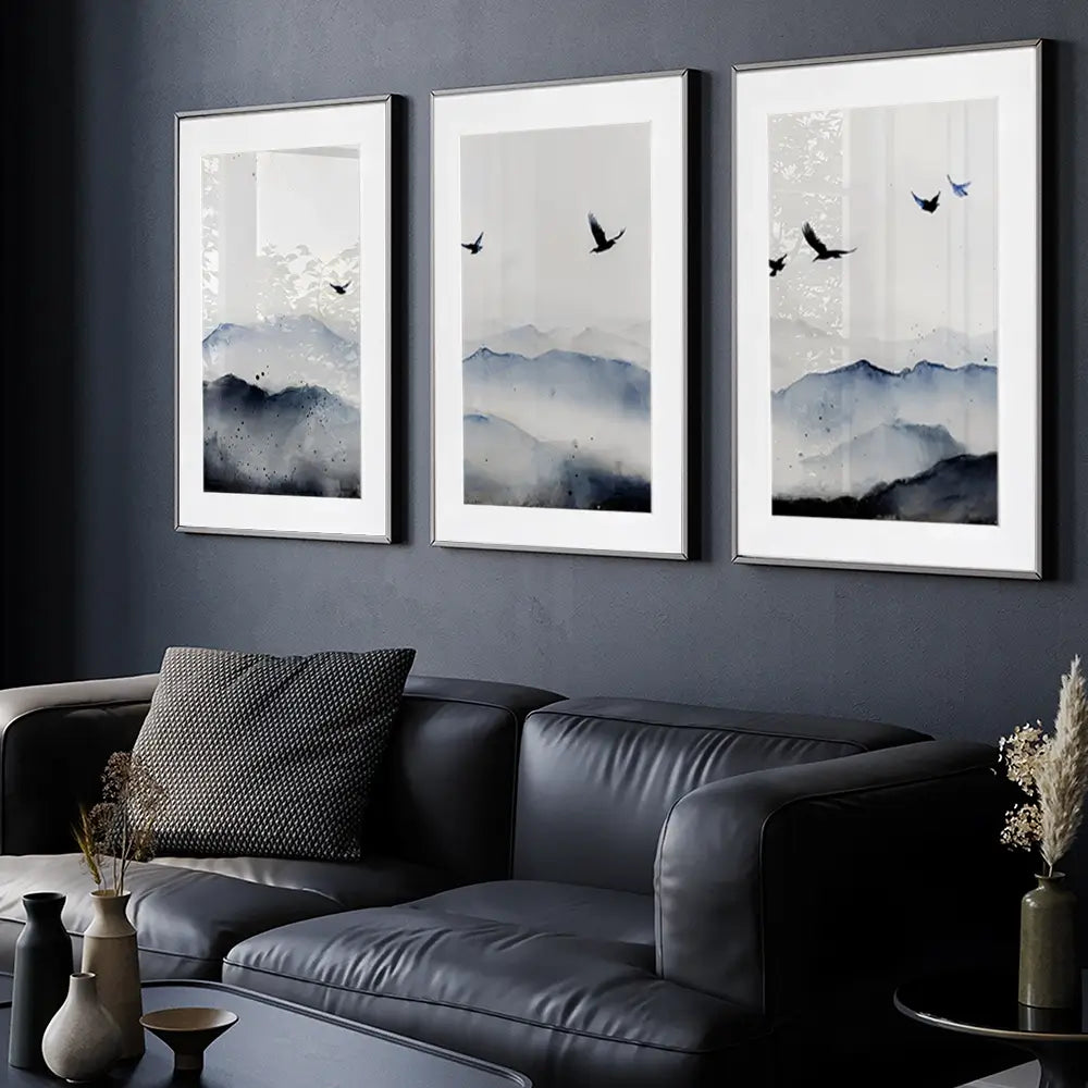 The Birds Framed Art Print Trio The Birds Framed Art Print Trio wall art product IAmHomeStudio