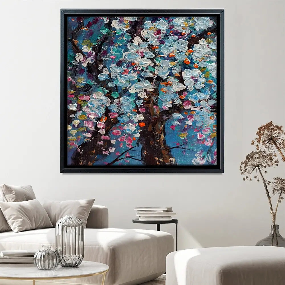 The Blossoming Tree Square Canvas Print The Blossoming Tree Square Canvas Print wall art product kwang gallery / Shutterstock