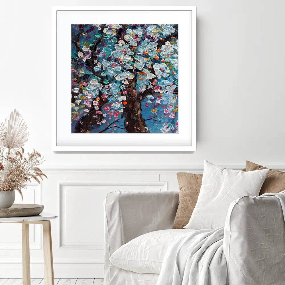The Blossoming Tree Square Framed Art Print The Blossoming Tree Square Framed Art Print wall art product kwang gallery / Shutterstock