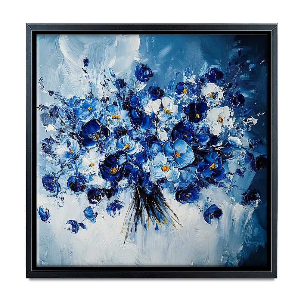 The Blue Bouquet Square Canvas Print The Blue Bouquet Square Canvas Print wall art product Violeta Allaberdieva