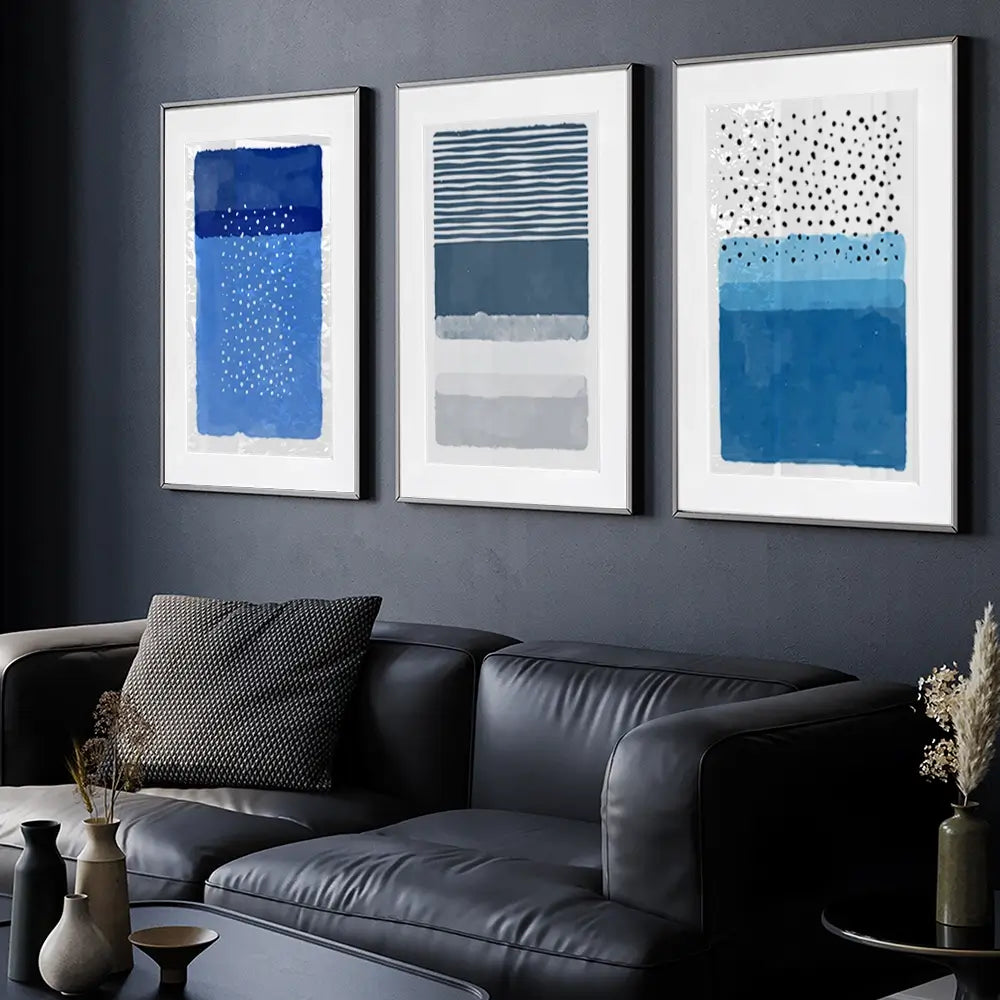 The Blues Framed Art Print Trio The Blues Framed Art Print Trio wall art product Art Print Shop