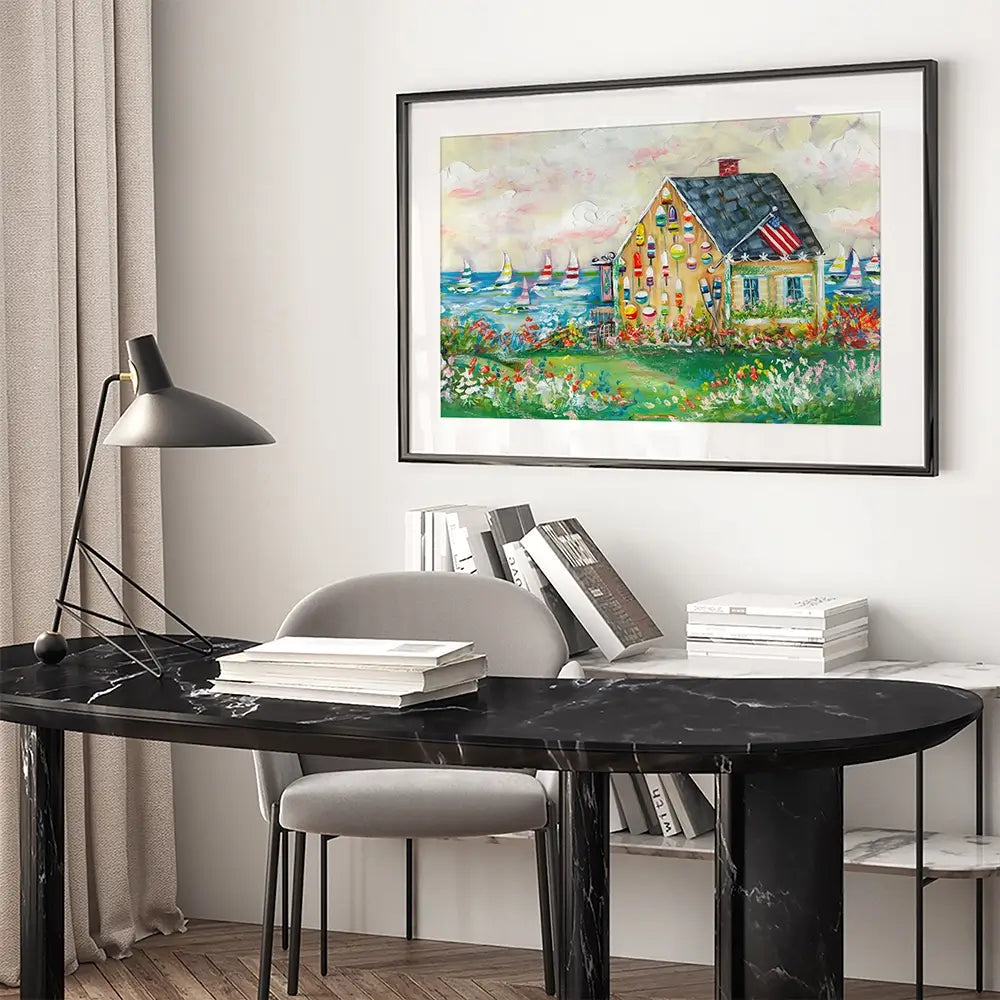 The Boat House Framed Art Print The Boat House Framed Art Print wall art product Estelle Grengs - Independent