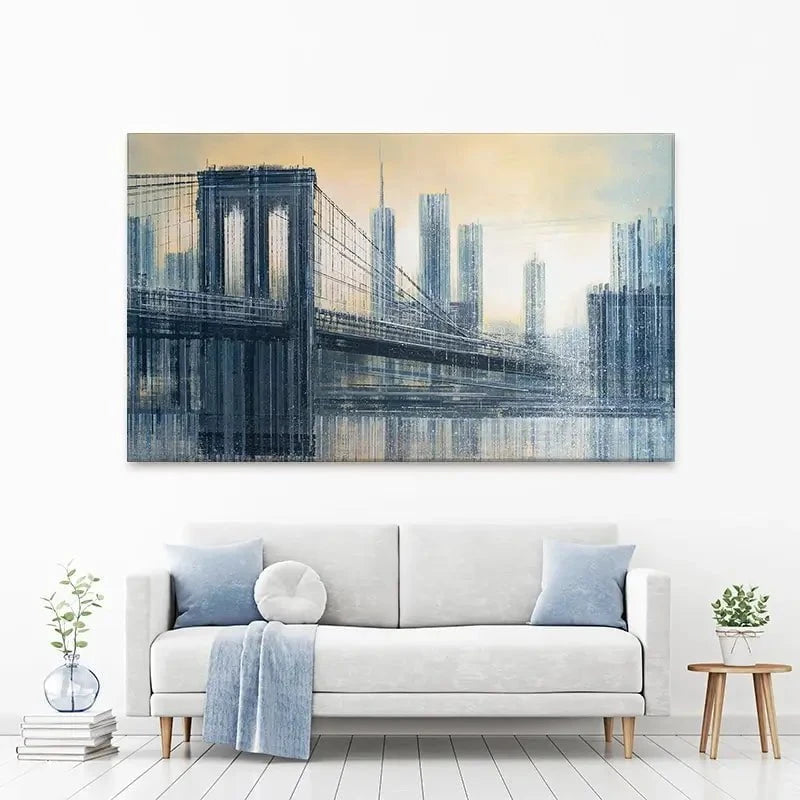 The Brooklyn Bridge As The Sun Sets Canvas Print The Brooklyn Bridge As The Sun Sets Canvas Print wall art product Marc Todd - Independent