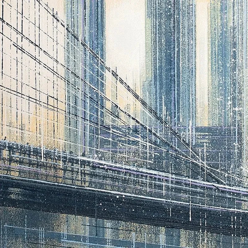 The Brooklyn Bridge As The Sun Sets Framed Art Print The Brooklyn Bridge As The Sun Sets Framed Art Print wall art product Marc Todd - Independent