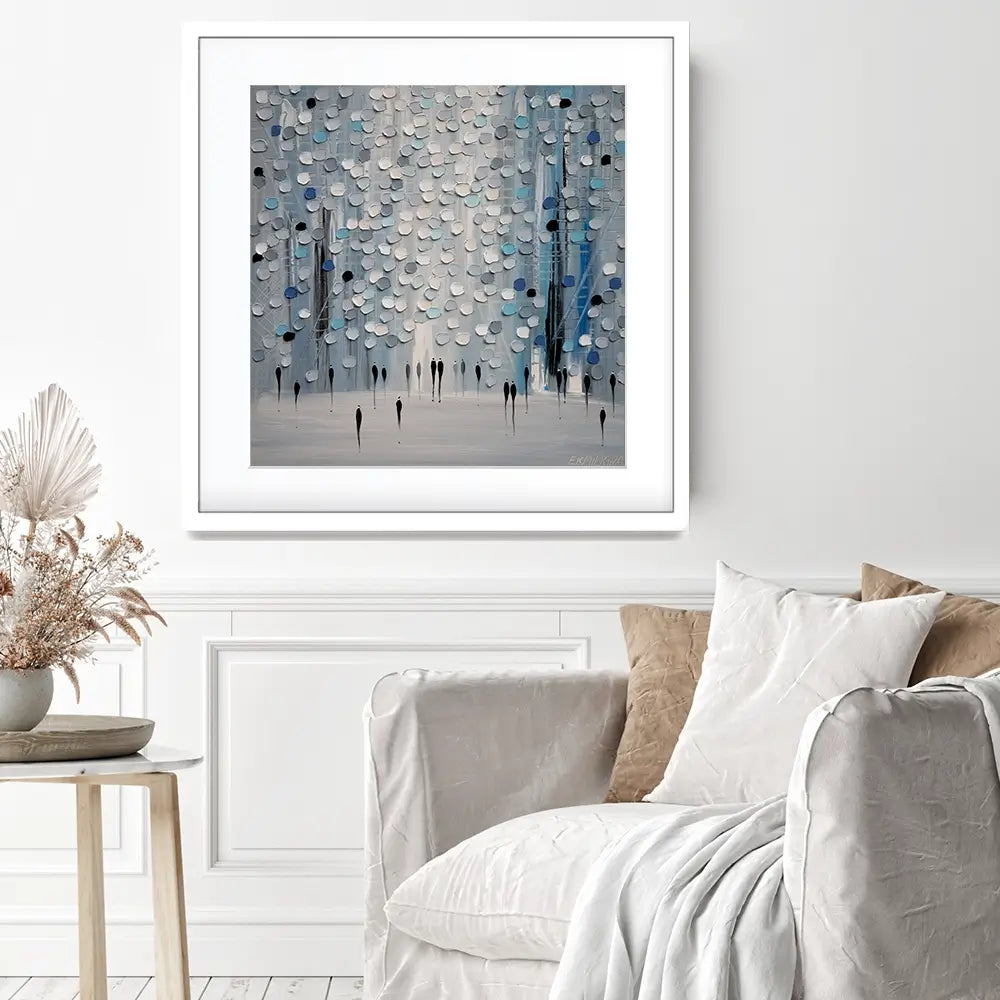 The Calm Mist Square Framed Art Print The Calm Mist Square Framed Art Print wall art product Ekaterina Ermilkina