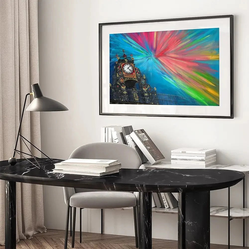The Celestial Chester Clock Framed Art Print The Celestial Chester Clock Framed Art Print wall art product Jo Gough