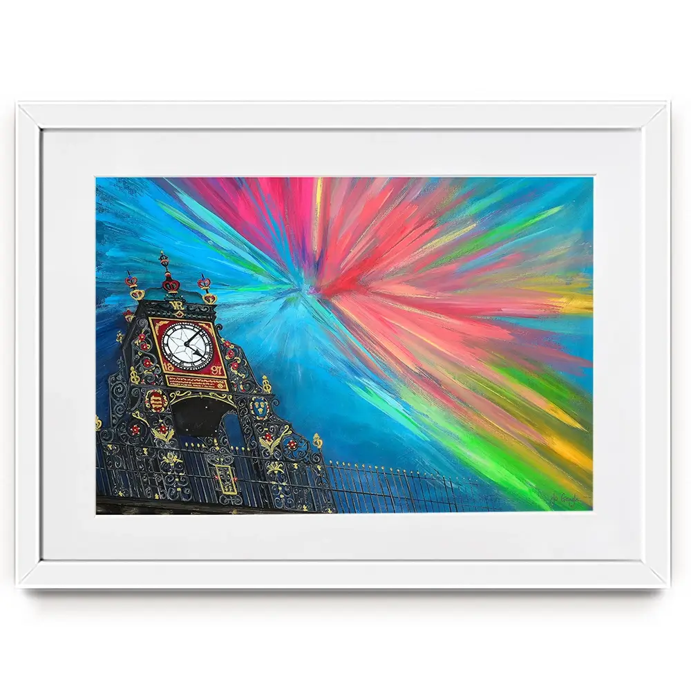 The Celestial Chester Clock Framed Art Print The Celestial Chester Clock Framed Art Print wall art product Jo Gough