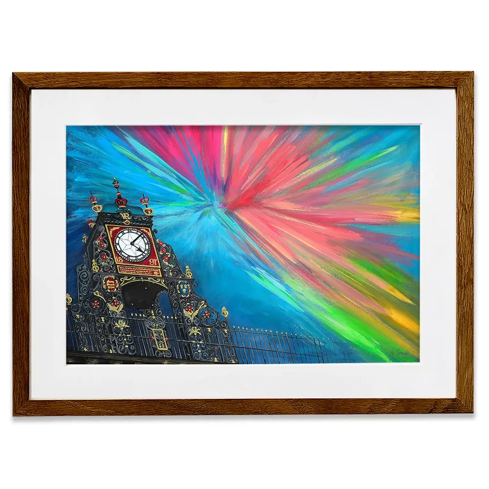 The Celestial Chester Clock Framed Art Print The Celestial Chester Clock Framed Art Print wall art product Jo Gough