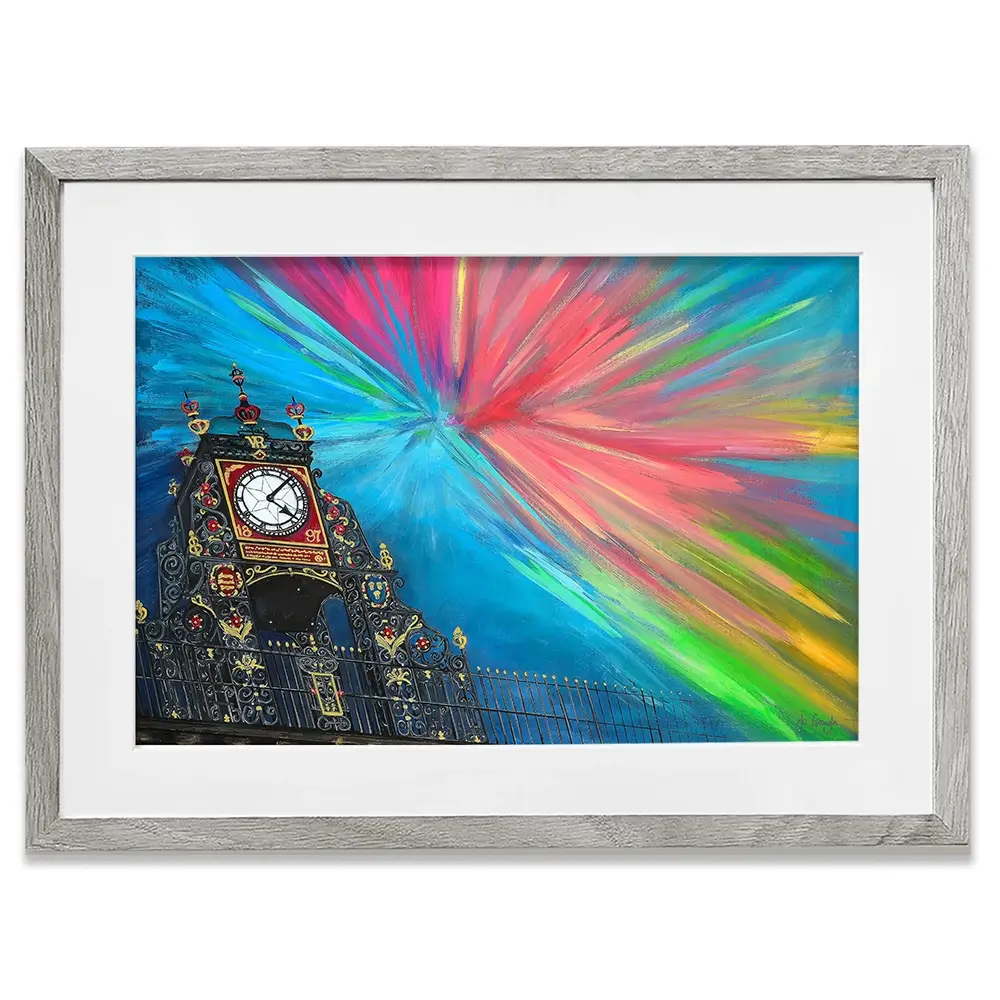 The Celestial Chester Clock Framed Art Print The Celestial Chester Clock Framed Art Print wall art product Jo Gough