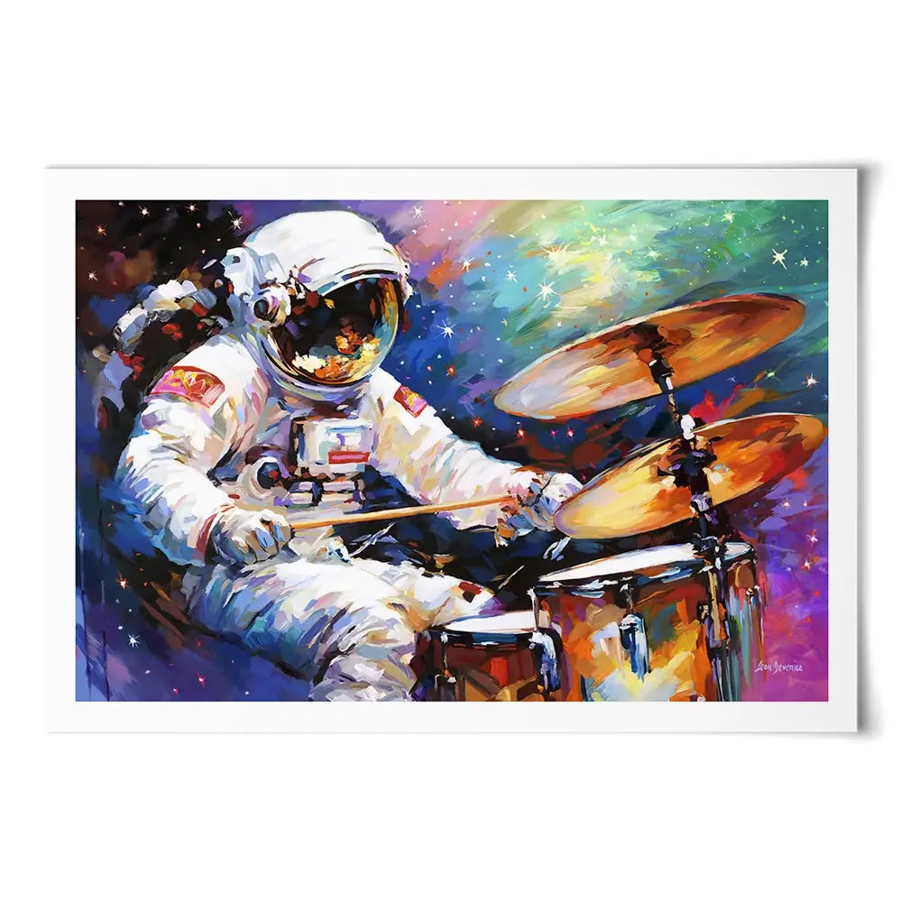The Cosmic Drummer Art Print The Cosmic Drummer Art Print wall art product Leon Devenice
