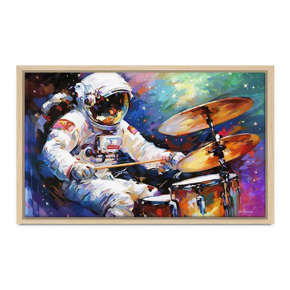 The Cosmic Drummer Canvas Print The Cosmic Drummer Canvas Print wall art product Leon Devenice