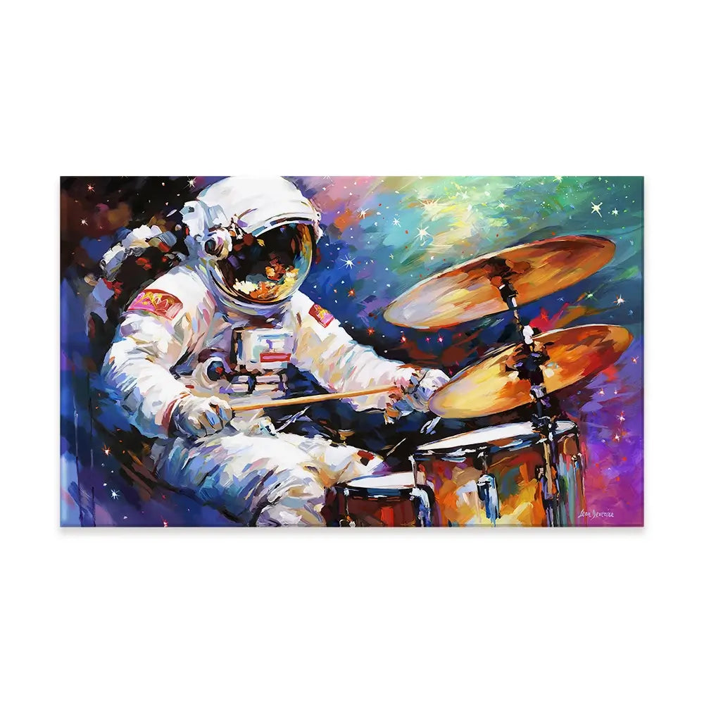 The Cosmic Drummer Canvas Print The Cosmic Drummer Canvas Print wall art product Leon Devenice