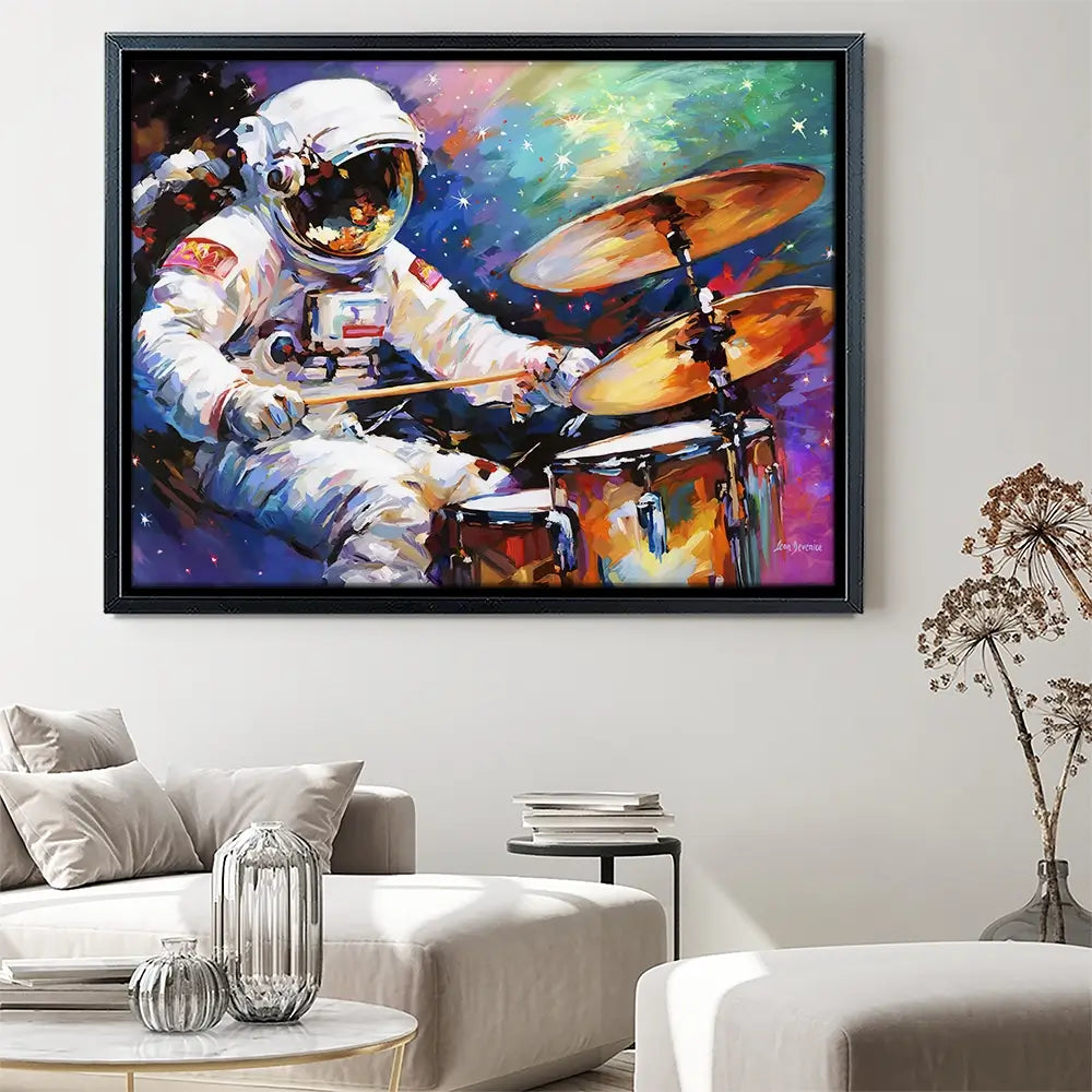 The Cosmic Drummer Canvas Print The Cosmic Drummer Canvas Print wall art product Leon Devenice