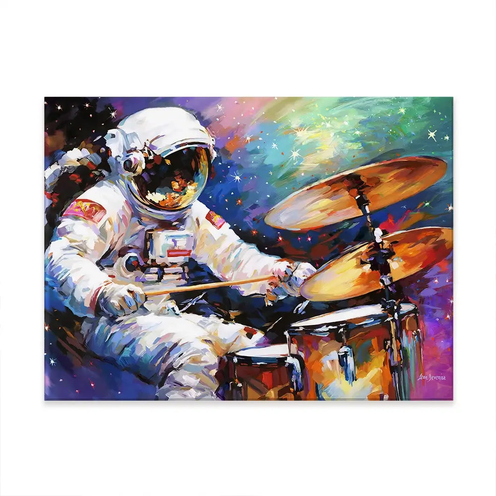 The Cosmic Drummer Canvas Print The Cosmic Drummer Canvas Print wall art product Leon Devenice
