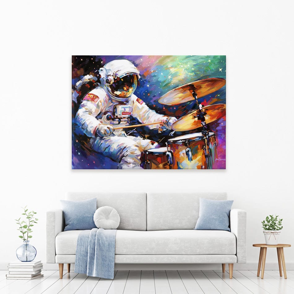 The Cosmic Drummer Canvas Print wall art product Leon Devenice