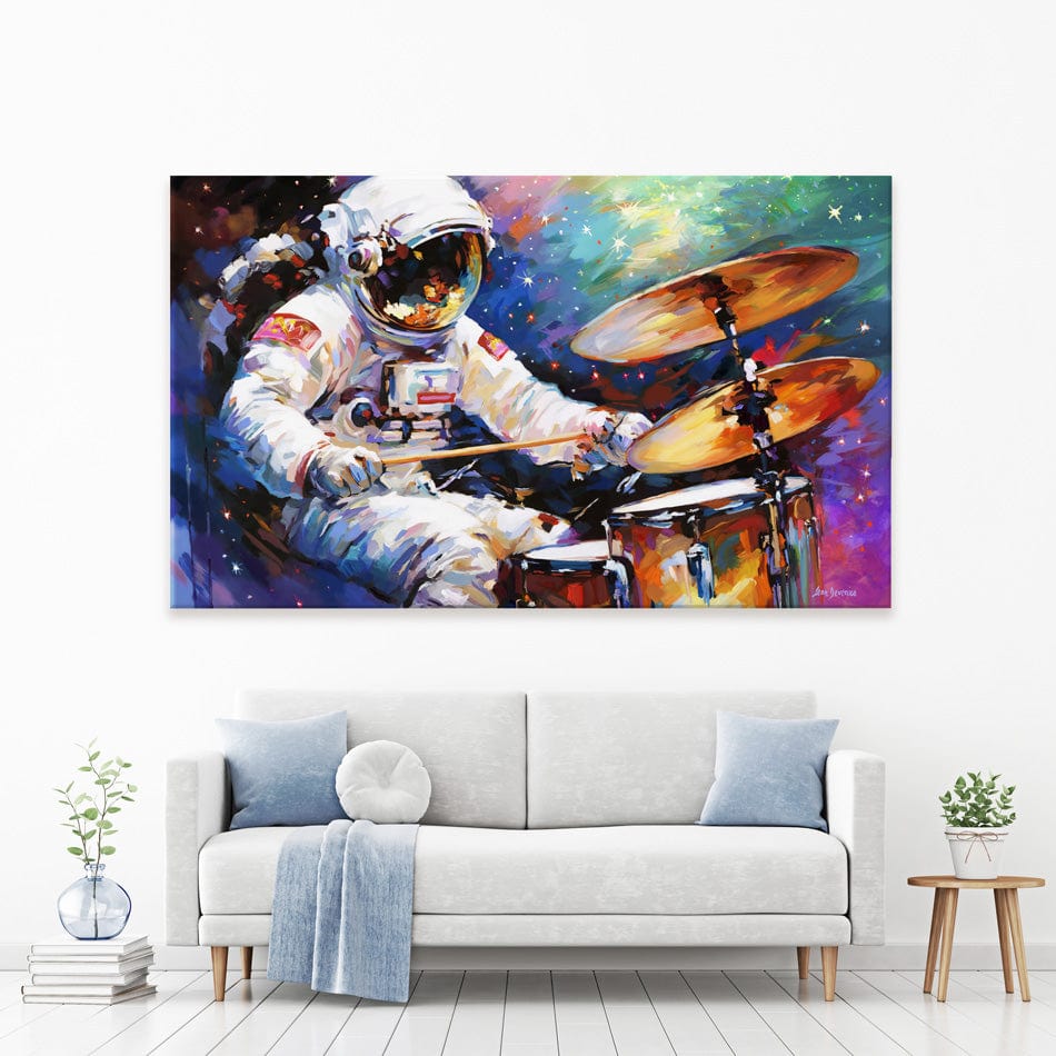 The Cosmic Drummer Canvas Print wall art product Leon Devenice