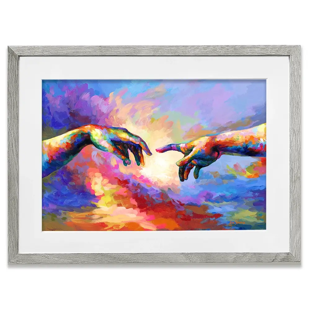 The Creation Of Adam Framed Art Print The Creation Of Adam Framed Art Print wall art product Leon Devenice
