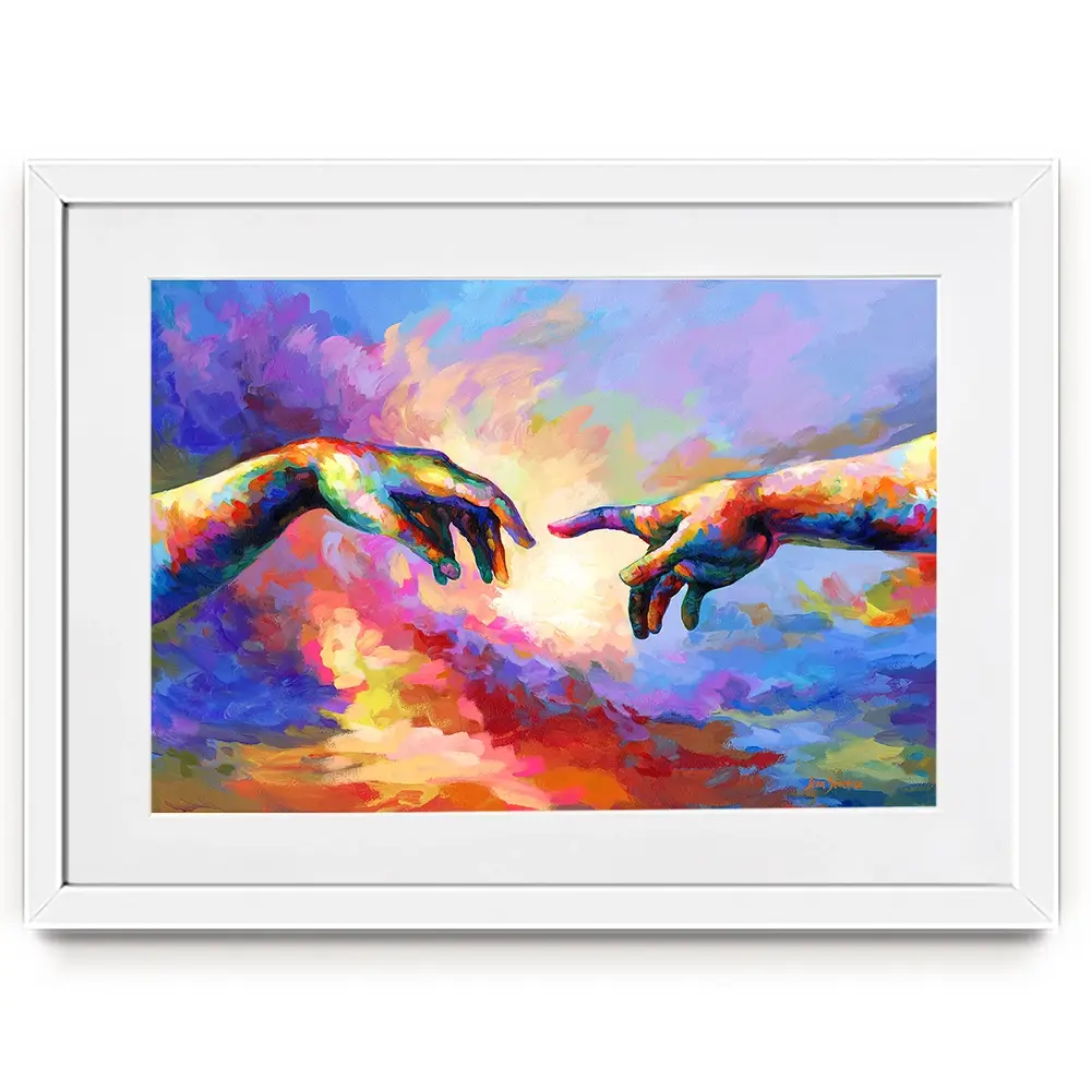 The Creation Of Adam Framed Art Print The Creation Of Adam Framed Art Print wall art product Leon Devenice