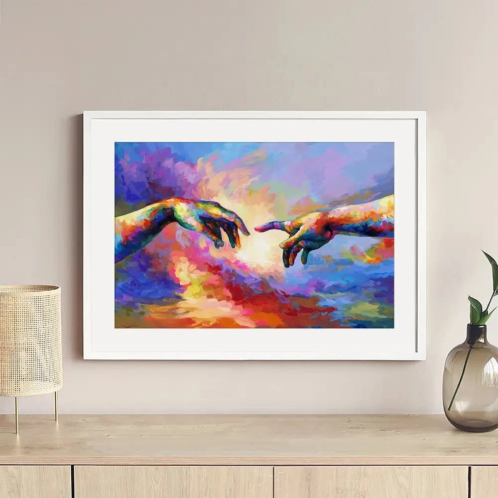 The Creation Of Adam Framed Art Print The Creation Of Adam Framed Art Print wall art product Leon Devenice