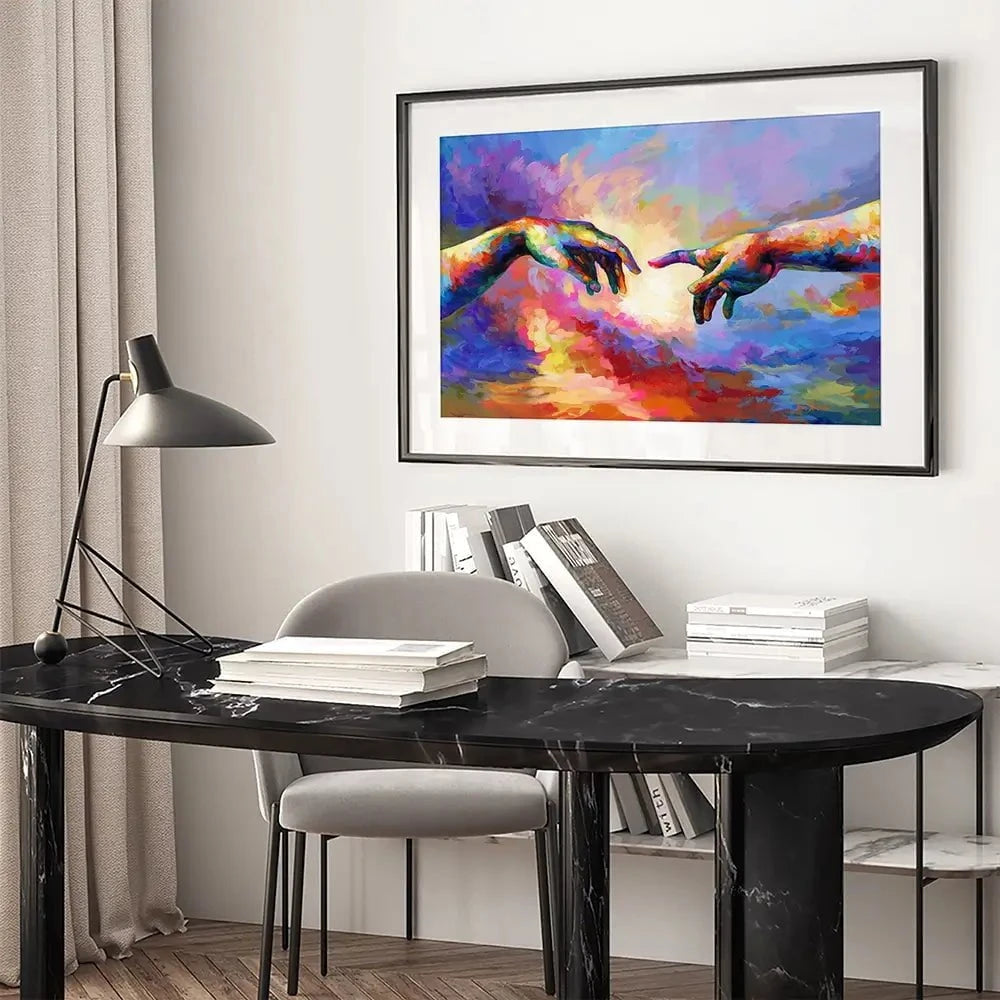The Creation Of Adam Framed Art Print The Creation Of Adam Framed Art Print wall art product Leon Devenice