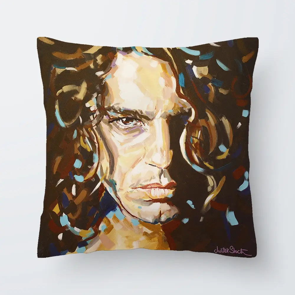 The Face Michael Hutchence Cushion The Face Michael Hutchence Cushion wall art product Juliet Stockton