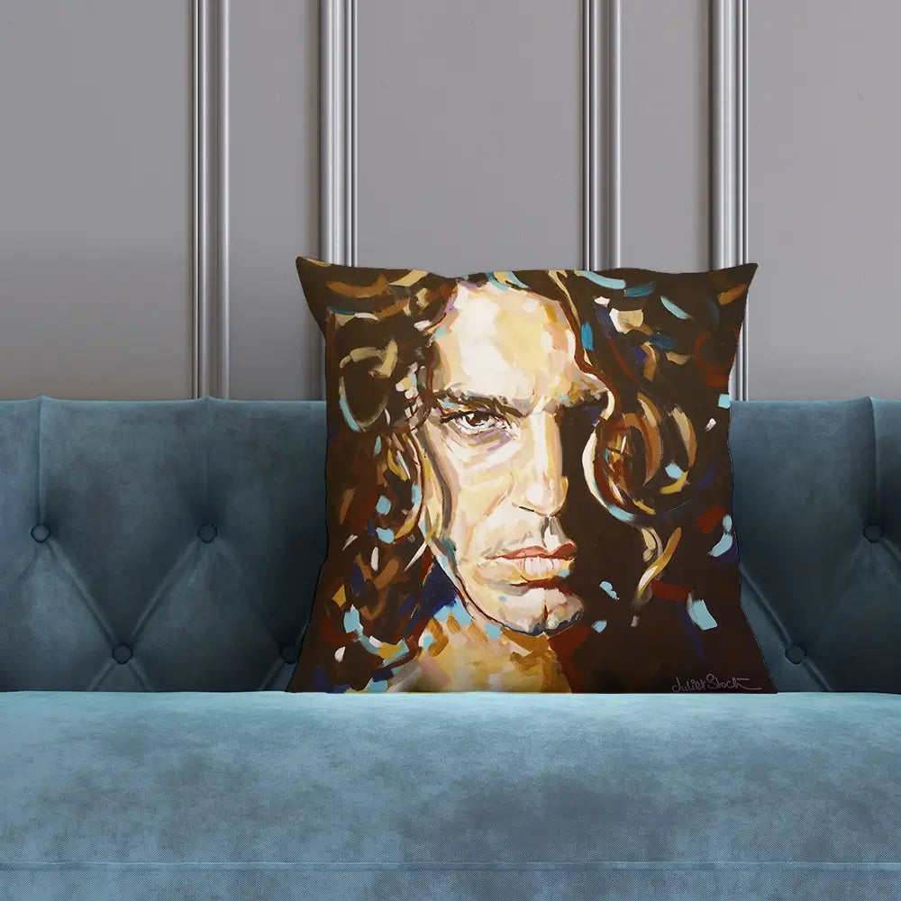 The Face Michael Hutchence Cushion The Face Michael Hutchence Cushion wall art product Juliet Stockton