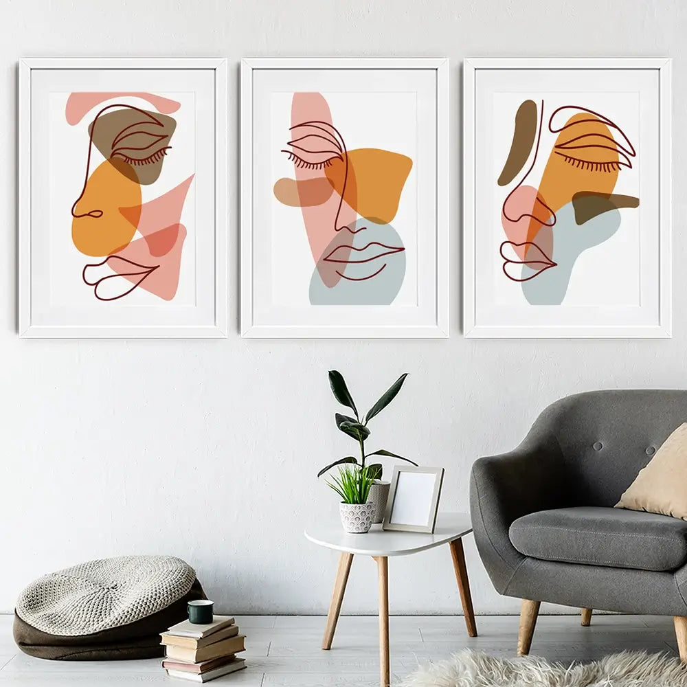 The Faces Framed Art Print Trio The Faces Framed Art Print Trio wall art product Art Print Shop