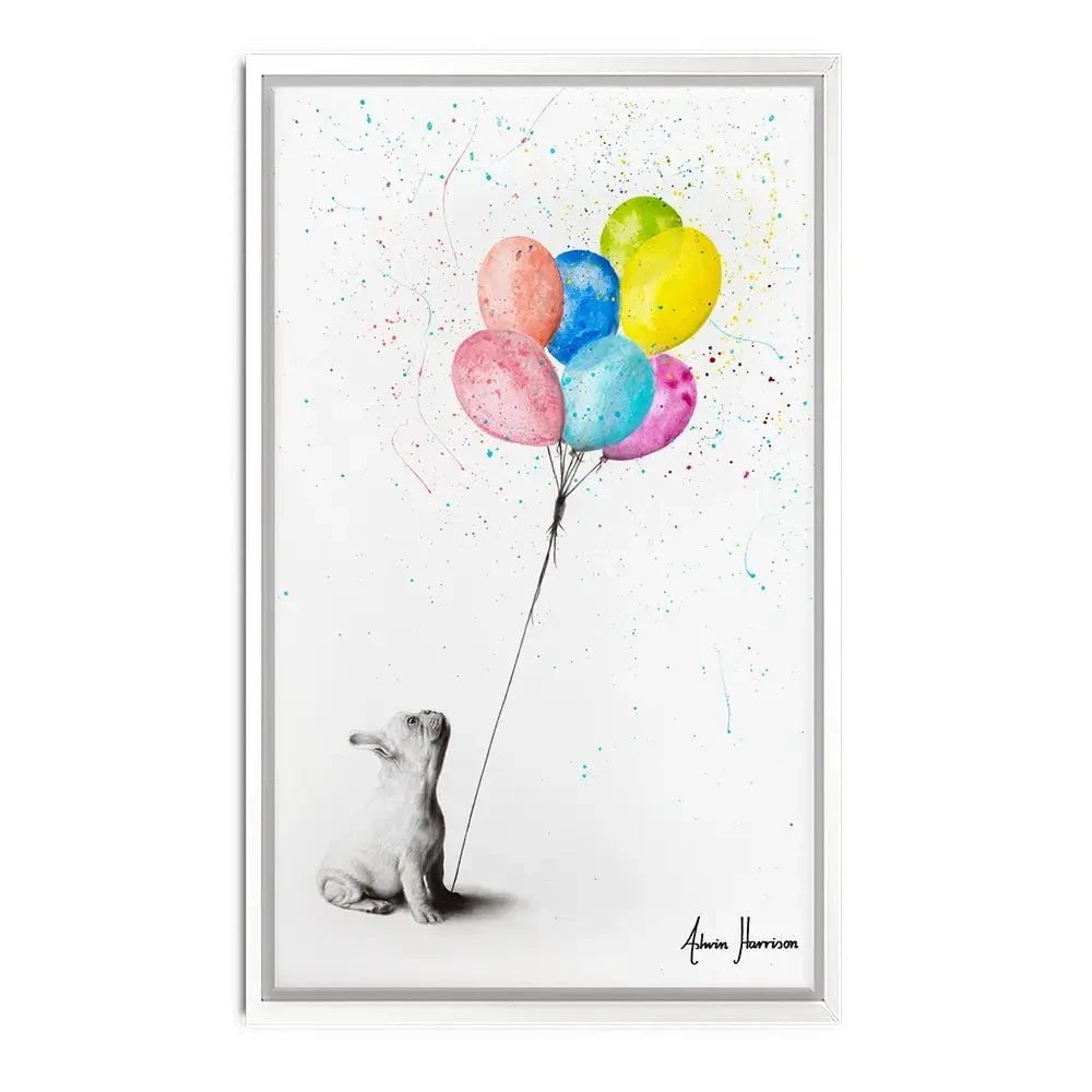 The French Bulldog And The Balloons Canvas Print The French Bulldog And The Balloons Canvas Print wall art product Ashvin Harrison