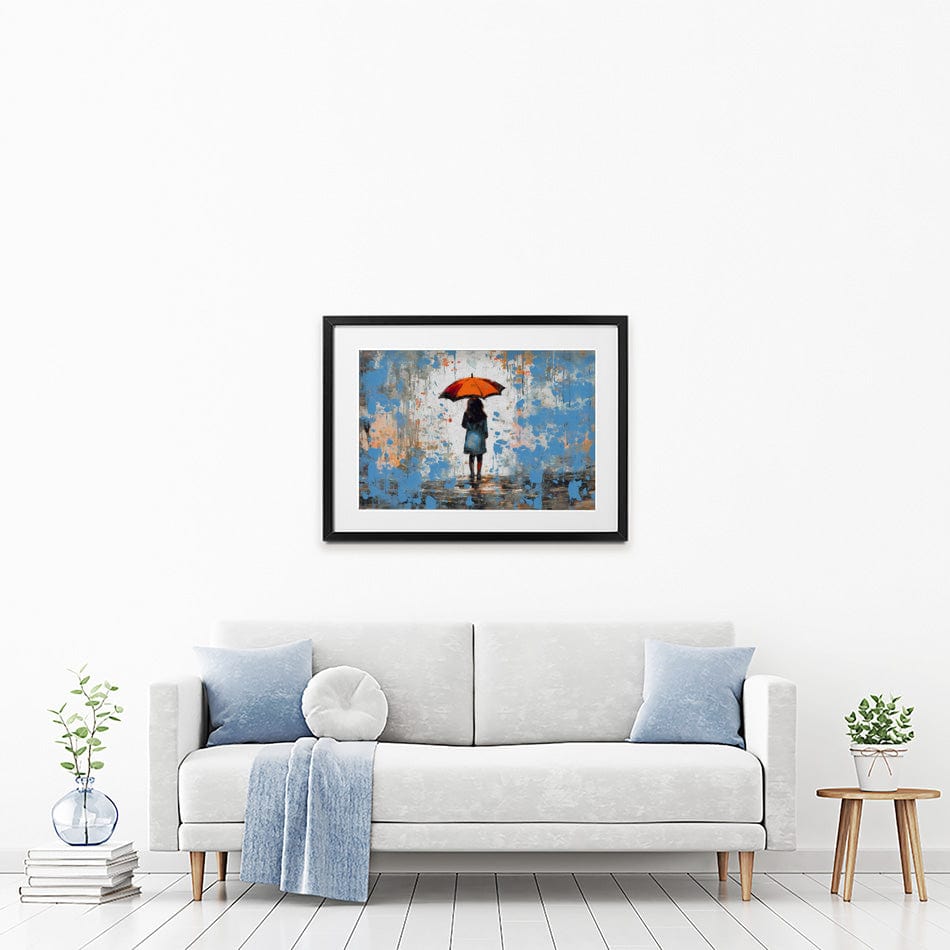 The Girl And Umbrella Framed Art Print wall art product BinGoTinGo / Shutterstock
