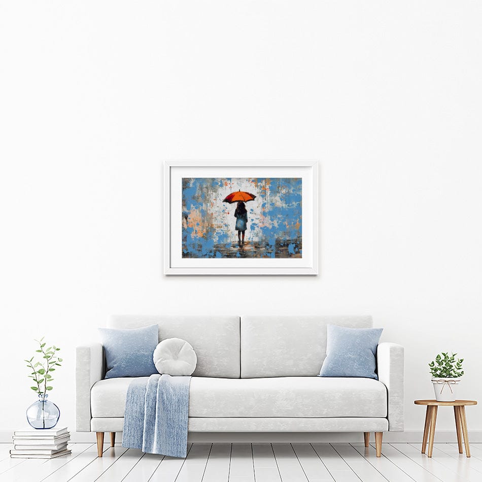 The Girl And Umbrella Framed Art Print wall art product BinGoTinGo / Shutterstock