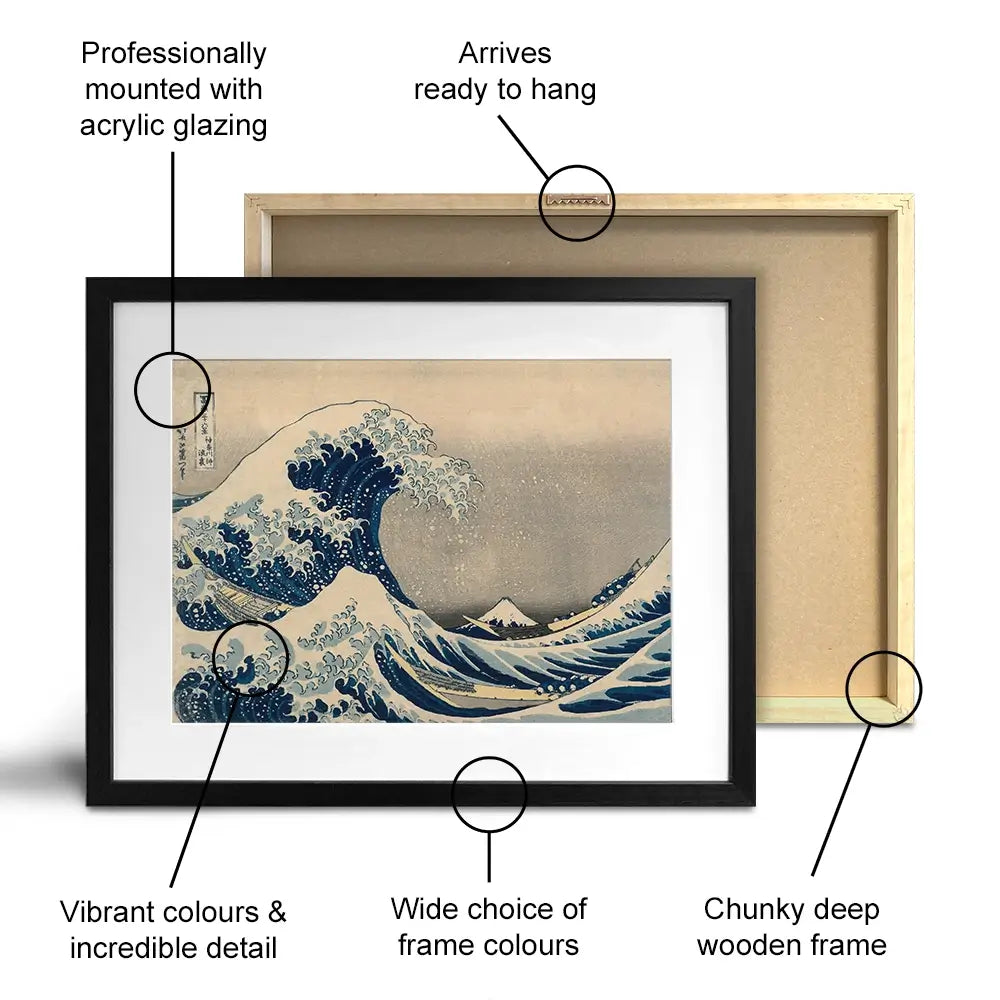 The Great Wave Off Kanagawa Framed Art Print The Great Wave Off Kanagawa Framed Art Print | The Great Wave Artwork wall art product Katsushika Hokusai