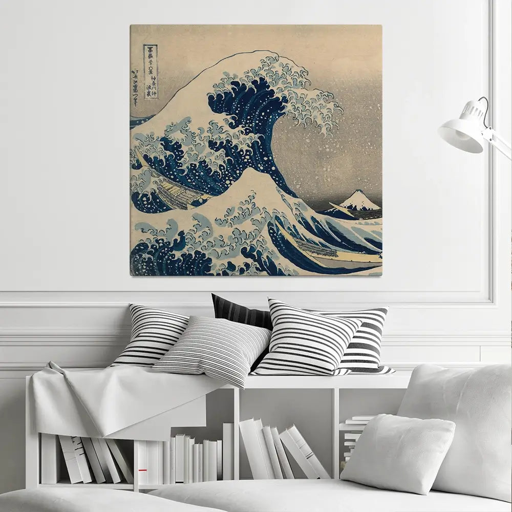 The Great Wave Off Kanagawa Square Canvas Print The Great Wave Off Kanagawa Square Canvas Print | The Great Wave Art wall art product Katsushika Hokusai