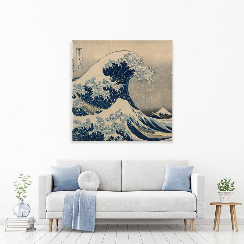 The Great Wave Off Kanagawa Square Canvas Print wall art product Katsushika Hokusai