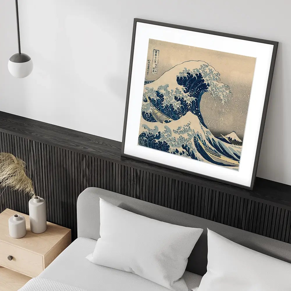 The Great Wave Off Kanagawa Square Framed Art Print The Great Wave Off Kanagawa Square Framed Art Print | Sea Artwork wall art product Katsushika Hokusai