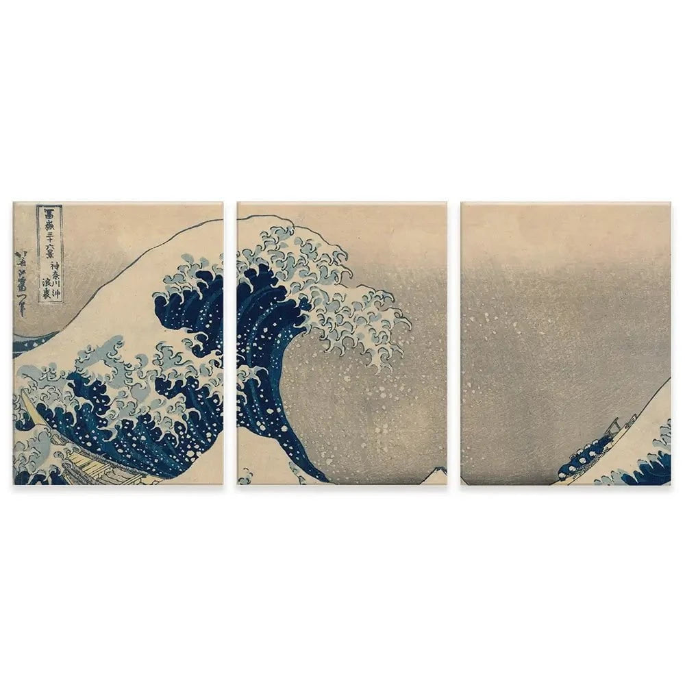 The Great Wave Off Kanagawa Trio Canvas Print The Great Wave Off Kanagawa Trio Canvas Print wall art product Katsushika Hokusai