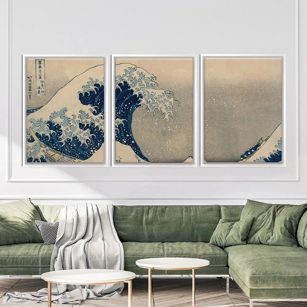 The Great Wave Off Kanagawa Trio Canvas Print The Great Wave Off Kanagawa Trio Canvas Print wall art product Katsushika Hokusai