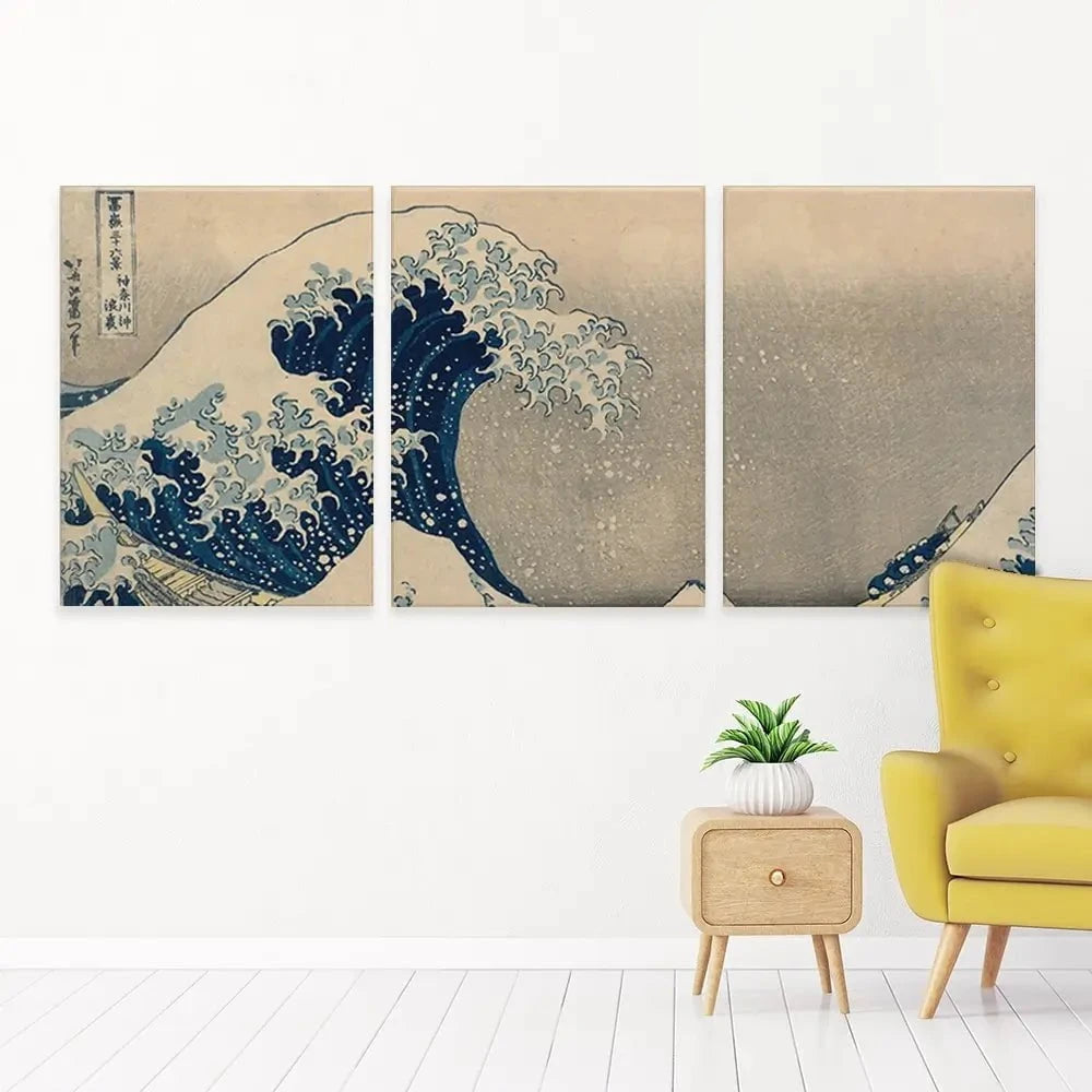 The Great Wave Off Kanagawa Trio Canvas Print The Great Wave Off Kanagawa Trio Canvas Print wall art product Katsushika Hokusai