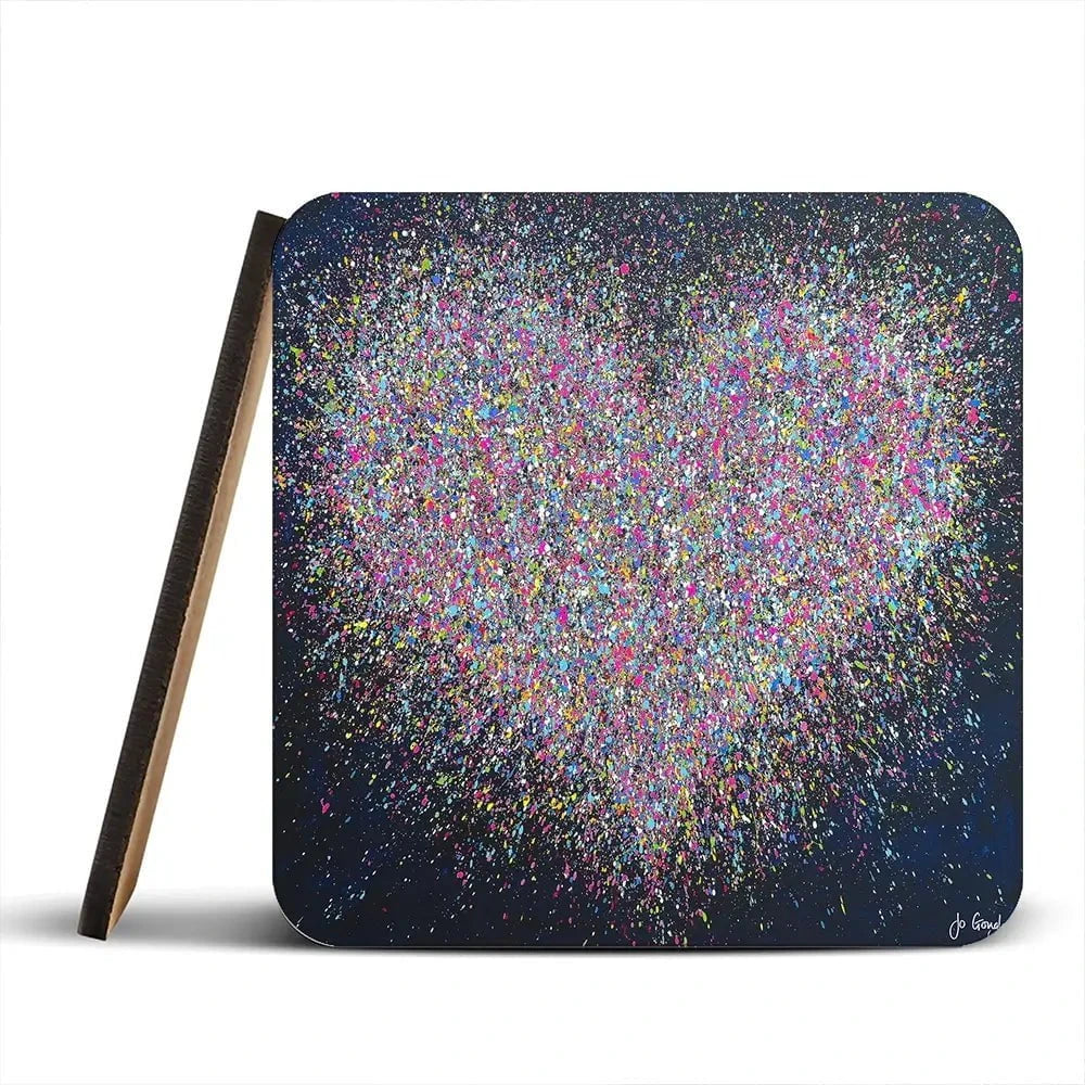 The Happiest Heart Coaster Set Rainbow Soul Tree Coaster Set | Rainbow Soul Tree Art Coasters wall art product Jo Gough