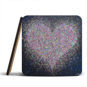 The Happiest Heart Coaster Set Rainbow Soul Tree Coaster Set | Rainbow Soul Tree Art Coasters wall art product Jo Gough