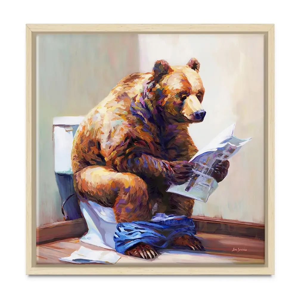 The Informed Bear Square Canvas Print The Informed Bear Square Canvas Print wall art product Leon Devenice