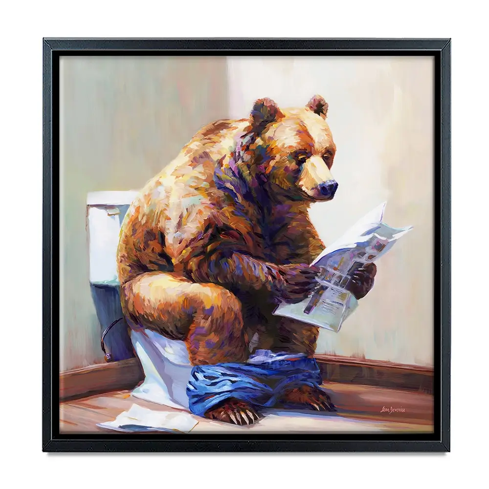 The Informed Bear Square Canvas Print The Informed Bear Square Canvas Print wall art product Leon Devenice